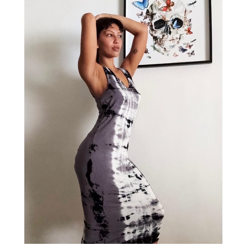 Black and White Tie-Dye Dress 🐼